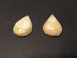 OLD Chinese ancient jade Cricket pendants