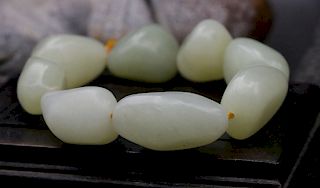 OLD Chinese White Jade ZiLiao Bracelet