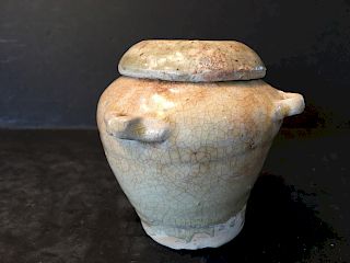 ANTIQUE Chinese Tang Dynasty Covered Jar, Tang period