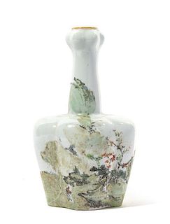 A Qianjiang Enameled Porcelain Vase Height 11 inches.