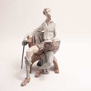 Don Quijote. España, siglo XX. Elaborado en porcelana Lladró, acabado brillante. Diseño de Salvador Furió. Firmado y seriado 1450.
