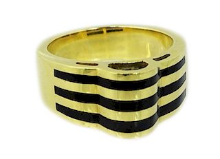 Bernard K Passman 18k Gold & Onyx Ring