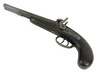 Antique Double Barrel Flintlock Pistol