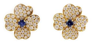 Van Cleef & Arpels Cosmo Diamond Sapphire Earrings