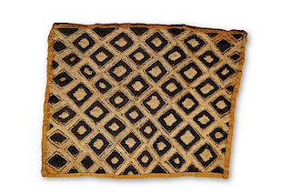 21" Hand Woven  Kasaï Velvet Kuba Cloth from Democratic Republic of the Congo