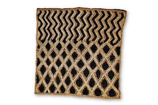 19" Hand Woven  Kasaï Velvet Kuba Cloth from Democratic Republic of the Congo
