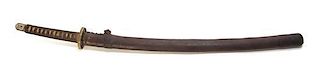 A Japanese Katana Length of blade 25 5/8 inches.