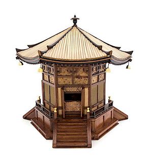 A Japanese Architectural Model Height 11 inches.