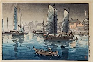 * Tsuchiya Koitsu, (1870-1949), Seto-naikai Akashi no minato (Akashi Harbor, Inland Sea)