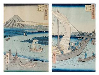 * Ando Hiroshige, (1797-1858), Guide to Famous Places at the Fifty-Three Post-Stations along the Tokaido Highway (two works)