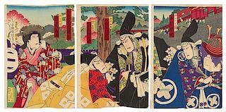 * Utagawa Toyokuni III, (1786-1864), Actors (triptych)