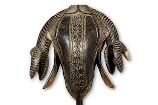 Baule Ram Mask from Ivory Coast - 12.5"