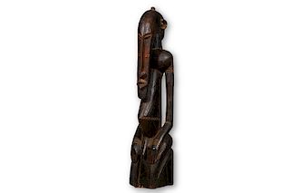 Large Kneeling Dogon Figure from Mali - 31.5"