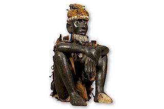 Sitting Dogon Figure in Tunic from Mali - 22"