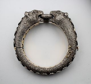 Unusual Panther Bracelet, 15ct Diamonds