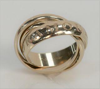 18 karat Cartier Trinity ring, Limited Edition white gold. 
size 7