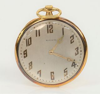 Audemars Piguet 18 karat gold open face pocket watch. 
43.8 mm