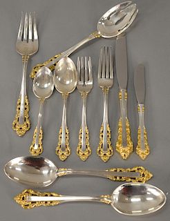 Gorham sterling silver flatware set, 75 total pieces, setting for ten to include (12)... 