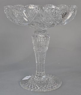 Cut glass compote, American brilliant. 
height 11 1/2 inches, diameter 10 1/4 inches