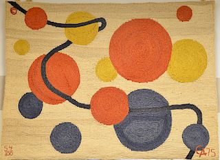 After Alexander Calder,  maguey fiber tapestry,  Bon Art,  "Guatemala",  woven lower right: CA 75, lower left: 54/100  72"...