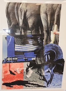 Robert Rauschenberg, 
screen print, pigment based ink inkjet on concord rag paper, 
untitled, Enough is Enough One Way, 
signed and ...