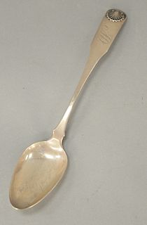 Coin silver spoon, engraved: This spoon belonged to Mary Daniel the mother of Major John Sherman 35th U