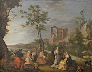Cornelis Willaerts (1600-1666), 
oil on canvas, 
Moses Taken from the River, 
signed and dated lower left: Willaerts 1663, 
relined,...