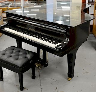 K. Kawai concert grand piano,  manufactured by Kawai Musical Inst. Mfg. Hamamatsu Japan #1857804, having fitted glass top and orig...