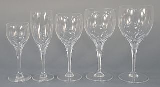 Set of Lalique stems, fifty-six total.  (12) 5 7/8 inches, (10) 6 3/4 inches, (15) 7 1/4 inches, (7) 7 1/2 inches, (12) 7 1/8 inches