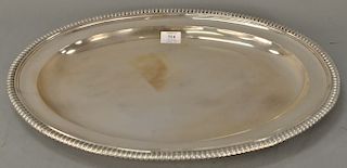 Paul Storr (1771-1844) silver oval meat platter,  having gadrooned edge, circa 1810