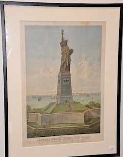 "Liberty Enlightening the World", 
lithograph
The Colossal Statue by Bartholdi, 
marked lower left: Copyright 1883 + published by Ro...