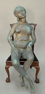 Milton Hebald (1917-2015) life size bronze nude female "Baccante"
