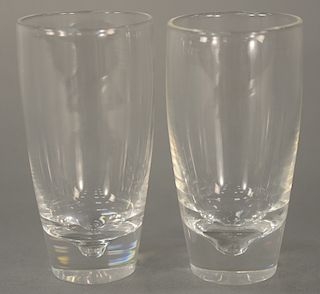 Set of twelve Steuben glass tumblers. 
height 5 1/2 inches