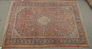 Kashan Oriental carpet (wear). 
7'7" x 10'4"