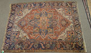 Heriz Oriental carpet (hole, some wear). 
8'4" x 10'8" 

Provenance: 
Estate of Kenneth Jay Lane