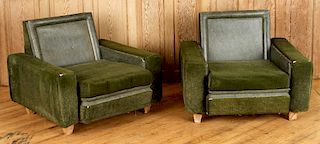 PAIR CLUB CHAIRS IN THE MANNER OF JACQUES ADNET