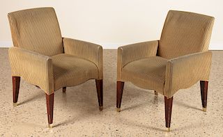 PAIR OLIVIER GAGNERE ROSEWOOD ARM CHAIRS