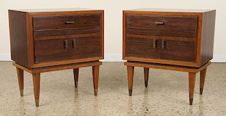 PAIR MID CENTURY MODERN ROSEWOOD TABLES 1960