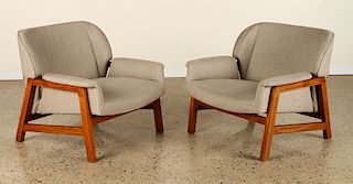 PAIR OF UPHOLSTERED CLUB CHAIRS CIRCA 1965