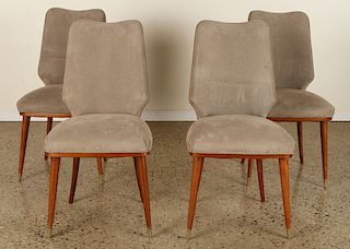 SET 4 ITALIAN UPHOLSTERED DINING CHAIRS C.1960