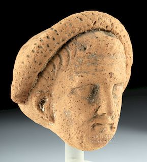 Archaic Greek Terracotta Head of a Woman