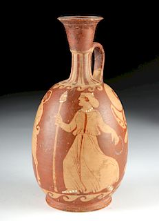 South Italic Campanian  Pottery Askos w/ Maenad & Satyr