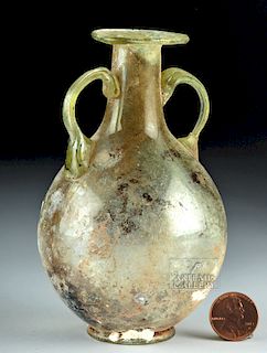 Roman Glass Vase w/ Applied Trail Handles