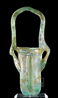 Roman Glass Basket-Handled Double Unguentarium