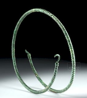 Large Viking Bronze Torc - Spiral Motif
