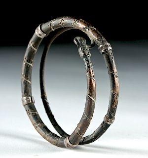Viking Copper and Silver Snake Bracelet