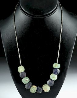 Sterling Silver Necklace w/ Viking Glass Beads