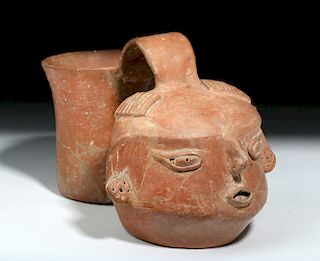 Ancient Peruvian Figural Whistling Vessel