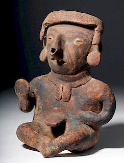 Nayarit Pottery Seated Male with Rattle
