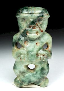 Mayan Greenstone Pendant - Seated Figure